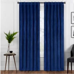 2 panels Navy/Teal - Velvet Blackout Curtain Panel 84L x 54W each
